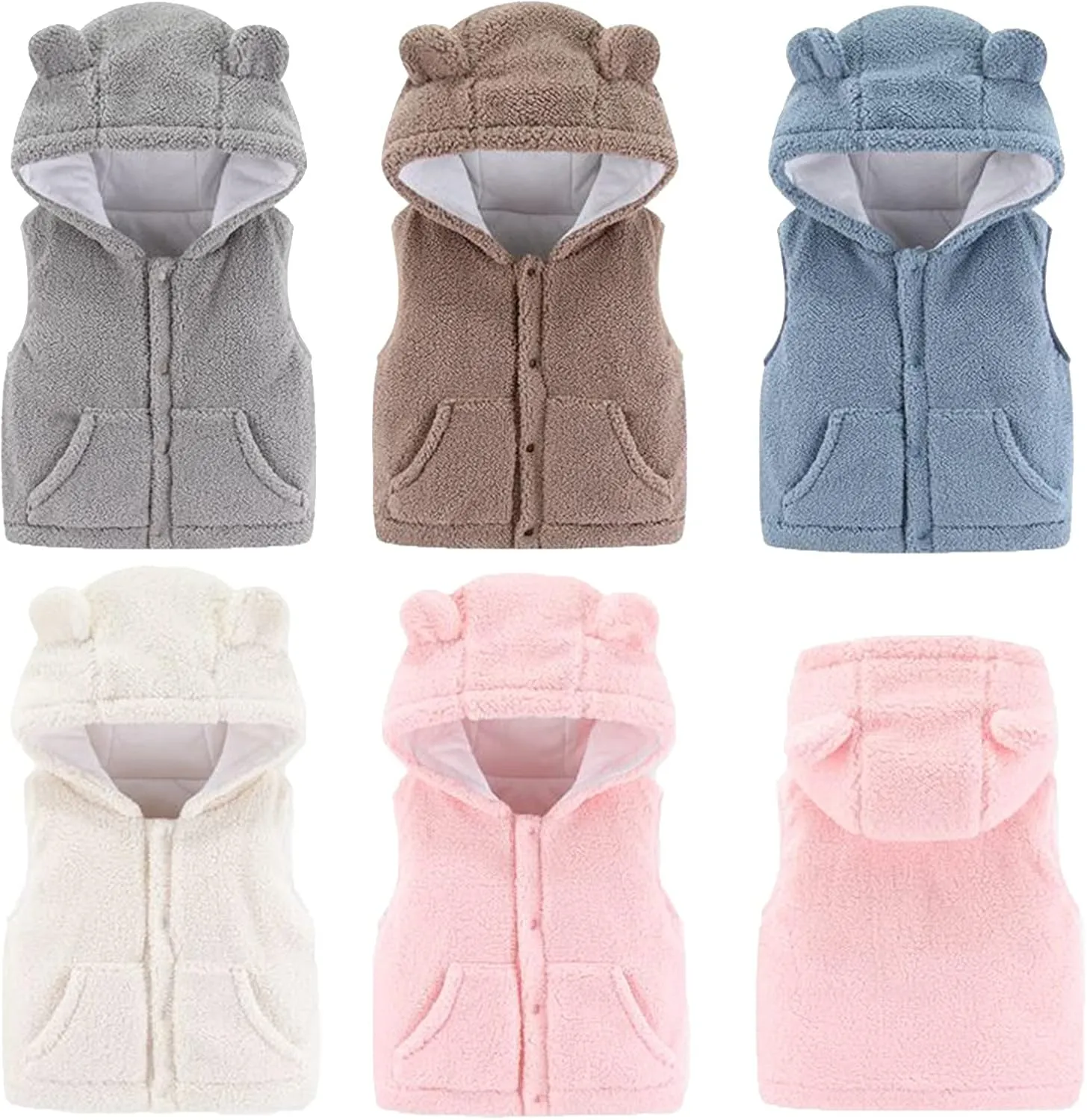 Infrant Baby Boy Girls Coat Warm Sleeveless Lightweight Down Cotton Vest Hoodies Zip Up Windproof Jacket Vest Outwear