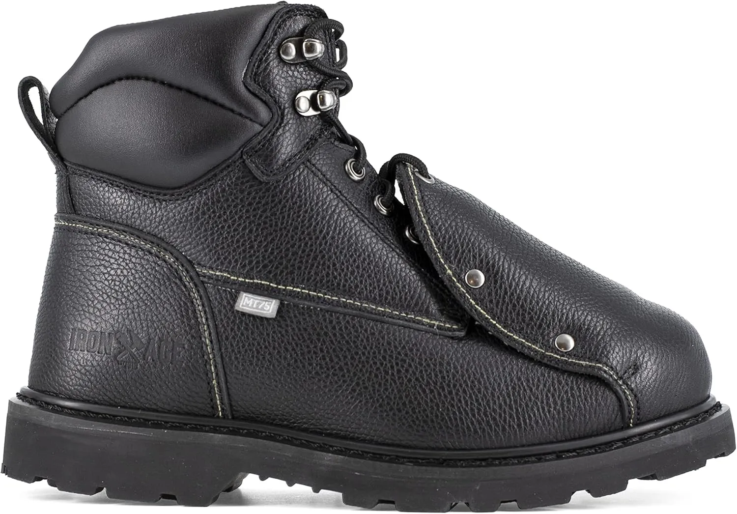 Iron Age Mens Groundbreaker 6 Inch Electrical Steel Toe External Met Guard Work Safety Shoes Casual - Black