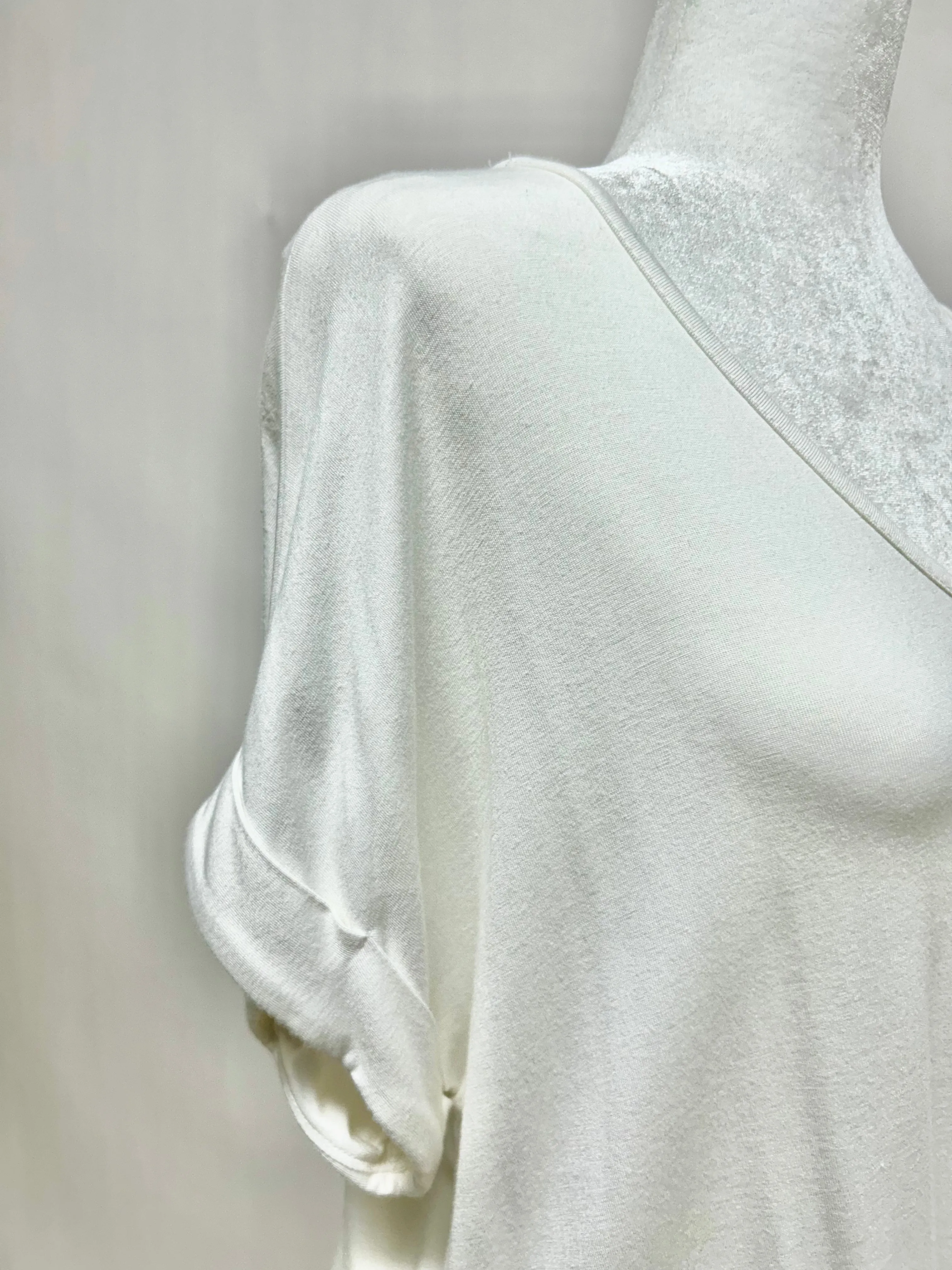 Ivory Dolman Tie Front Top