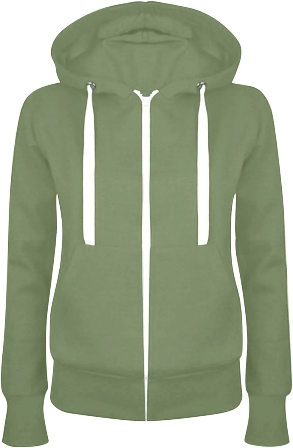 JiXiang Hoodies for Women Trendy Lightweight Full Zip Up Oversized Sweatshirts Long Sleeve Casual Zip Up Jackets with Pockets