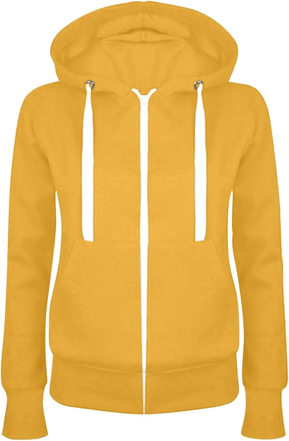 JiXiang Hoodies for Women Trendy Lightweight Full Zip Up Oversized Sweatshirts Long Sleeve Casual Zip Up Jackets with Pockets