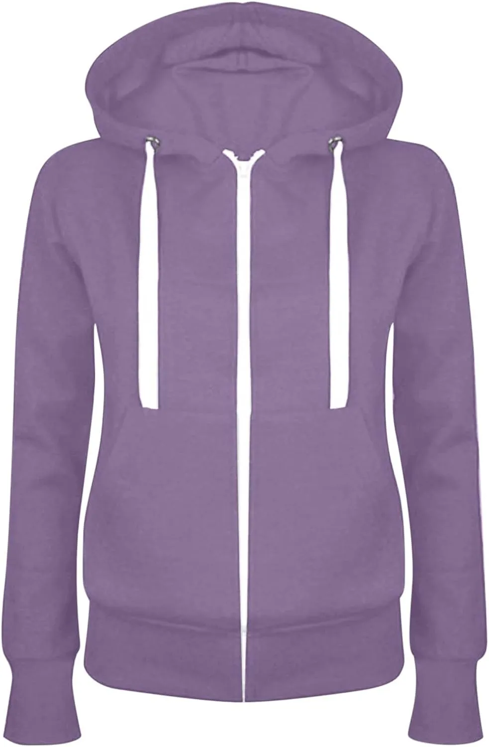 JiXiang Hoodies for Women Trendy Lightweight Full Zip Up Oversized Sweatshirts Long Sleeve Casual Zip Up Jackets with Pockets