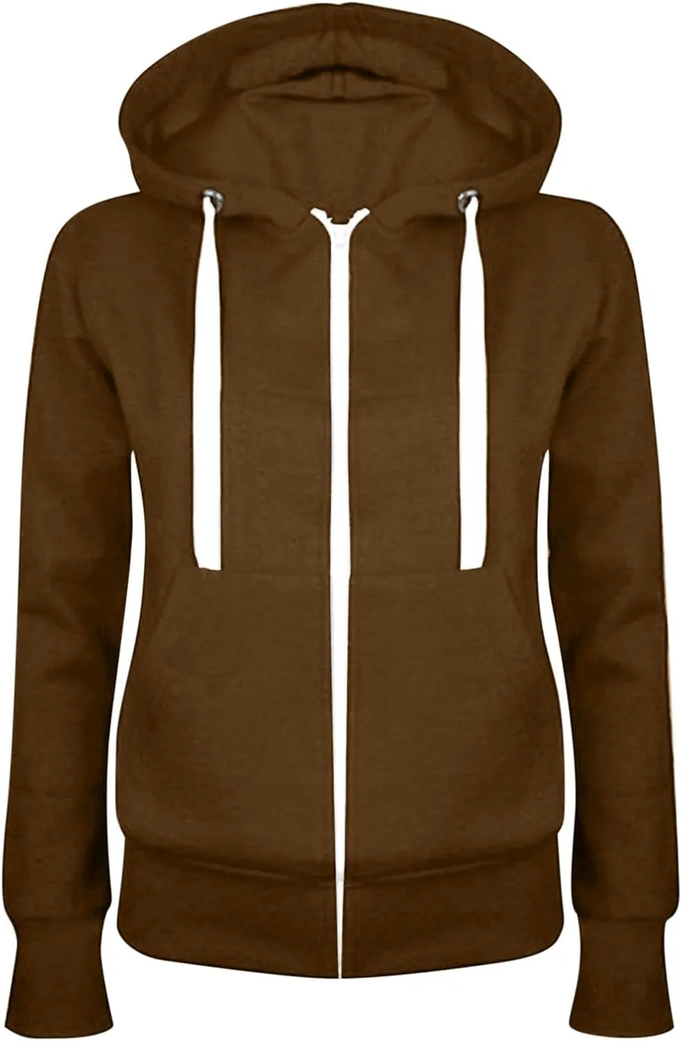 JiXiang Hoodies for Women Trendy Lightweight Full Zip Up Oversized Sweatshirts Long Sleeve Casual Zip Up Jackets with Pockets