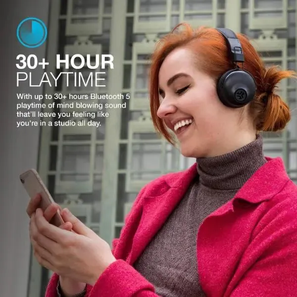 JLab Studio Wiresless Bluetooth On Ear Headphones Black
