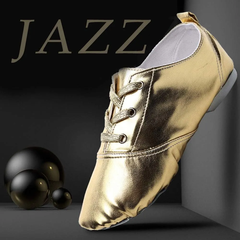 JUODVMP Women's Boot Jazz Shoes Leather Upper and Suede Split Sole Jazz Ballet Yoga Dance Shoes,Model TJGDBPUJS