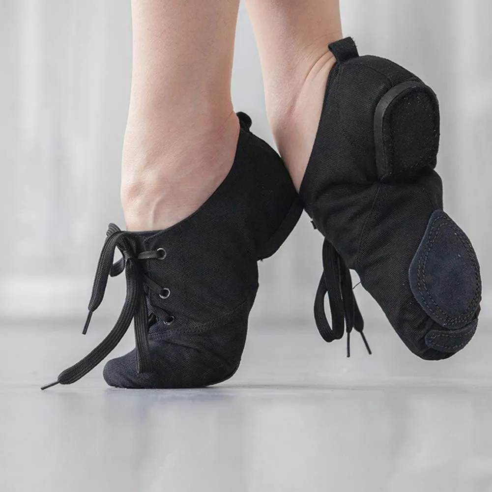 JUODVMP Women's Breathable Canvas Jazz Dance Shoes Lady Latin Yoga Ballroom Dance Shoes,Model TJDBFBJS