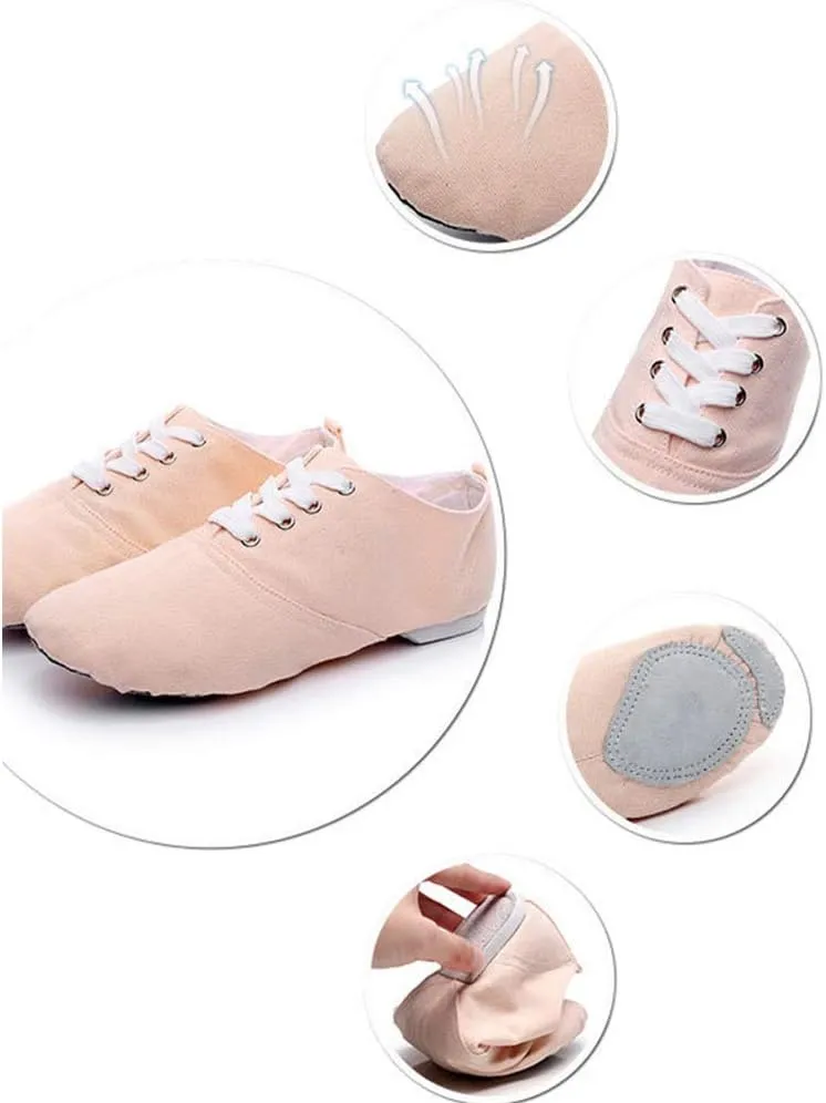 JUODVMP Women's Breathable Canvas Jazz Dance Shoes Lady Latin Yoga Ballroom Dance Shoes,Model TJDBFBJS
