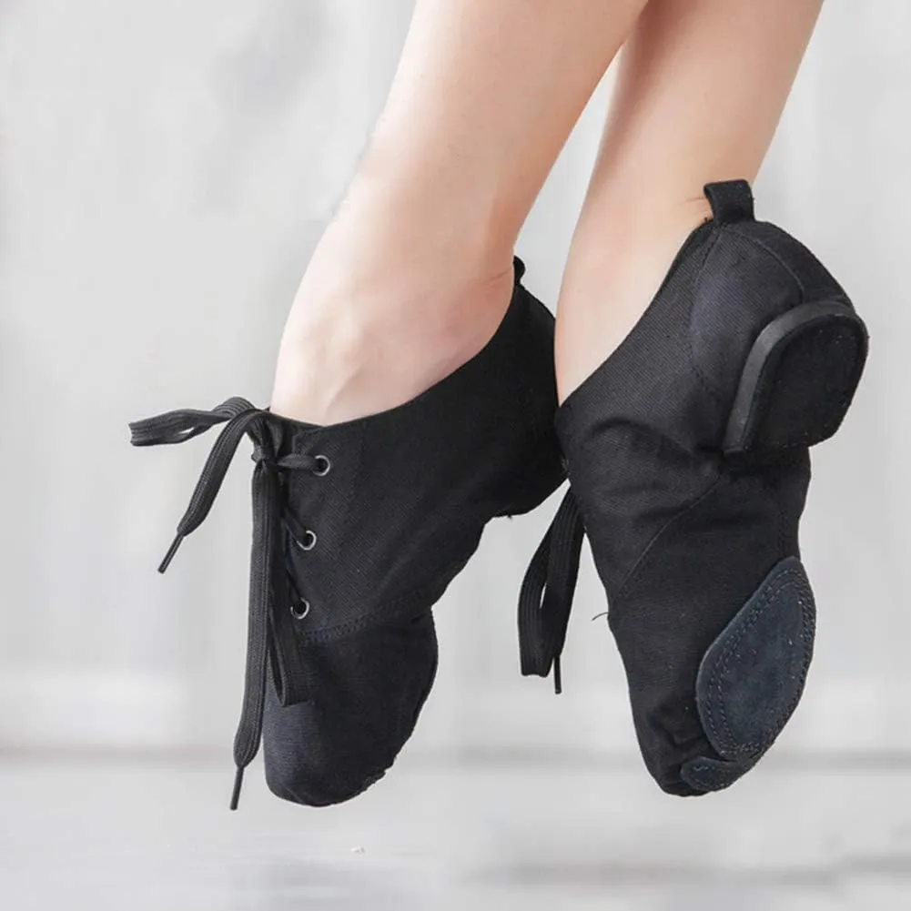 JUODVMP Women's Breathable Canvas Jazz Dance Shoes Lady Latin Yoga Ballroom Dance Shoes,Model TJDBFBJS