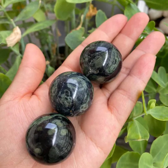 Kambaba Jasper Small Sphere, Crystal Balls, Round Gemstones, Crocodile Jasper, Healing Stones, Stone for Courage, Reiki , Heart Chakra Stone