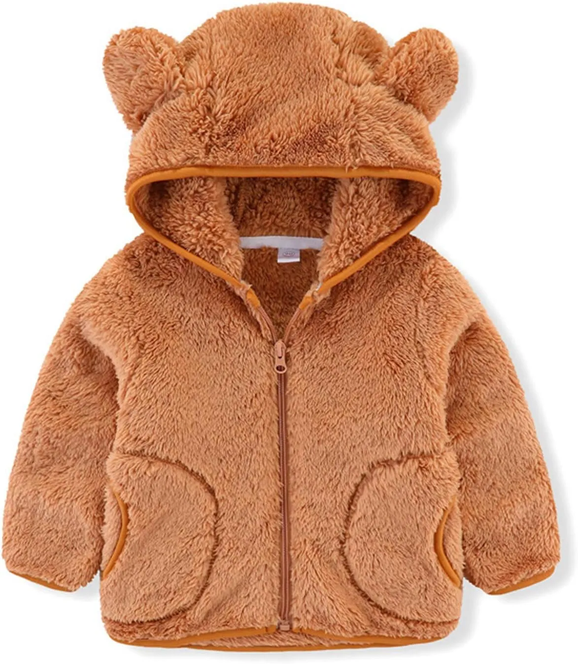 Kids Boys Flannel Bear Ear Hoodie Coats Sweatshirt Girls Winter Fleece Zipper Hooded Coat&jacket Girls Cute Coats