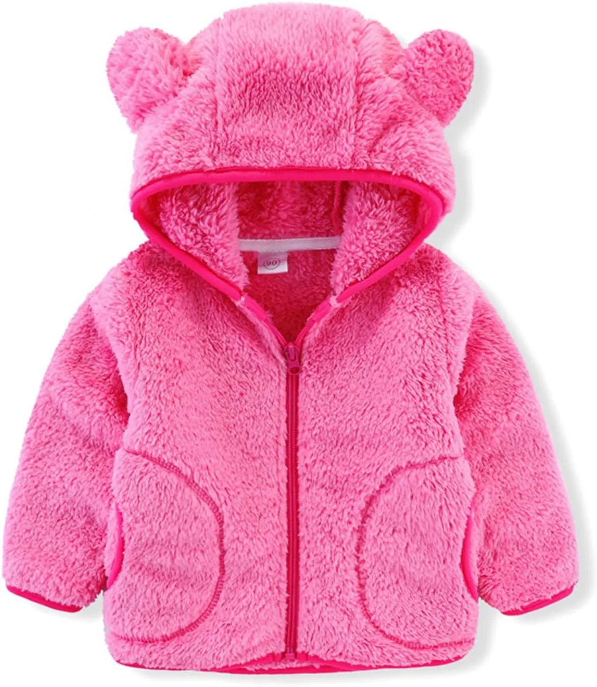 Kids Boys Flannel Bear Ear Hoodie Coats Sweatshirt Girls Winter Fleece Zipper Hooded Coat&jacket Girls Cute Coats