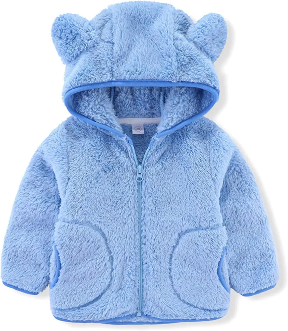 Kids Boys Flannel Bear Ear Hoodie Coats Sweatshirt Girls Winter Fleece Zipper Hooded Coat&jacket Girls Cute Coats
