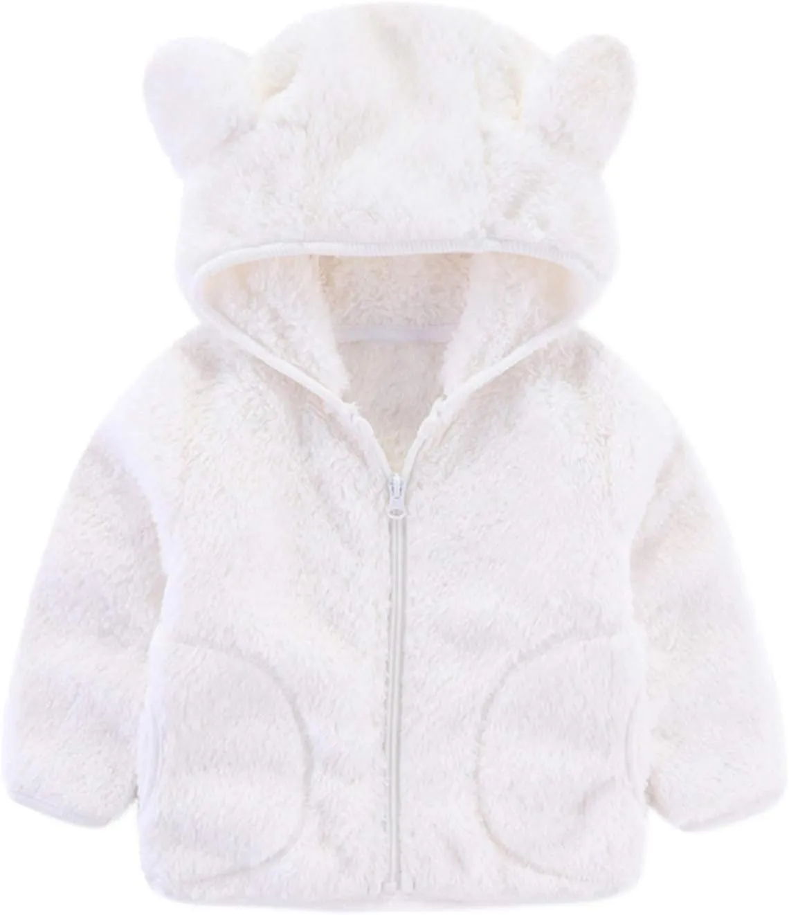Kids Boys Flannel Bear Ear Hoodie Coats Sweatshirt Girls Winter Fleece Zipper Hooded Coat&jacket Girls Cute Coats