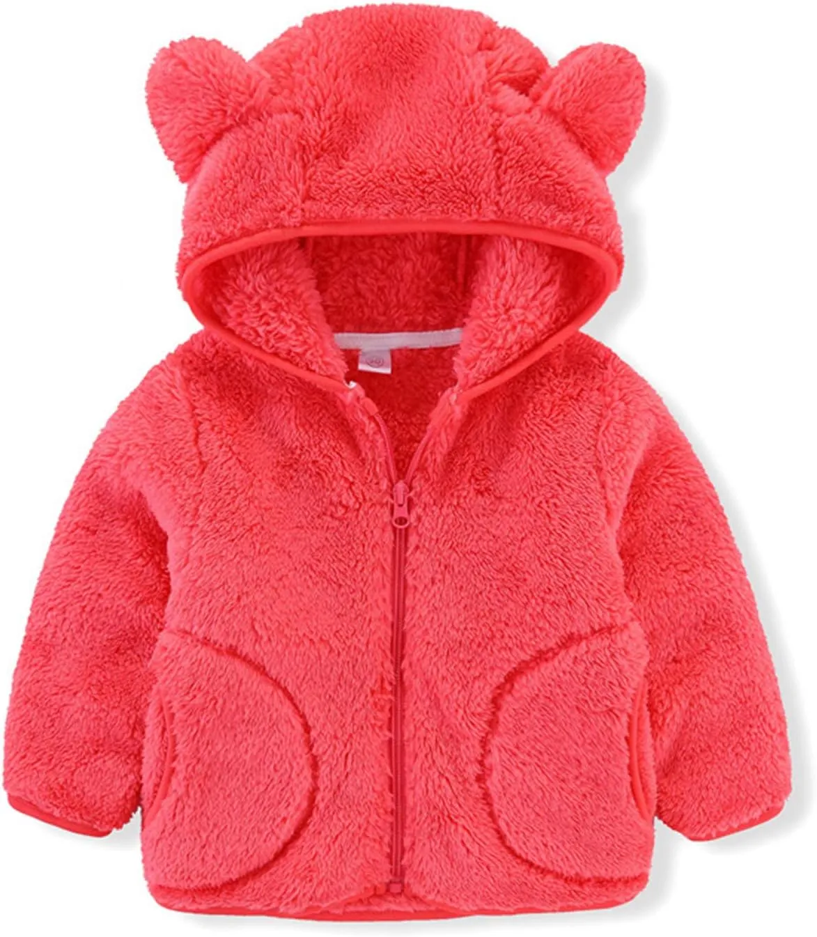 Kids Boys Flannel Bear Ear Hoodie Coats Sweatshirt Girls Winter Fleece Zipper Hooded Coat&jacket Girls Cute Coats