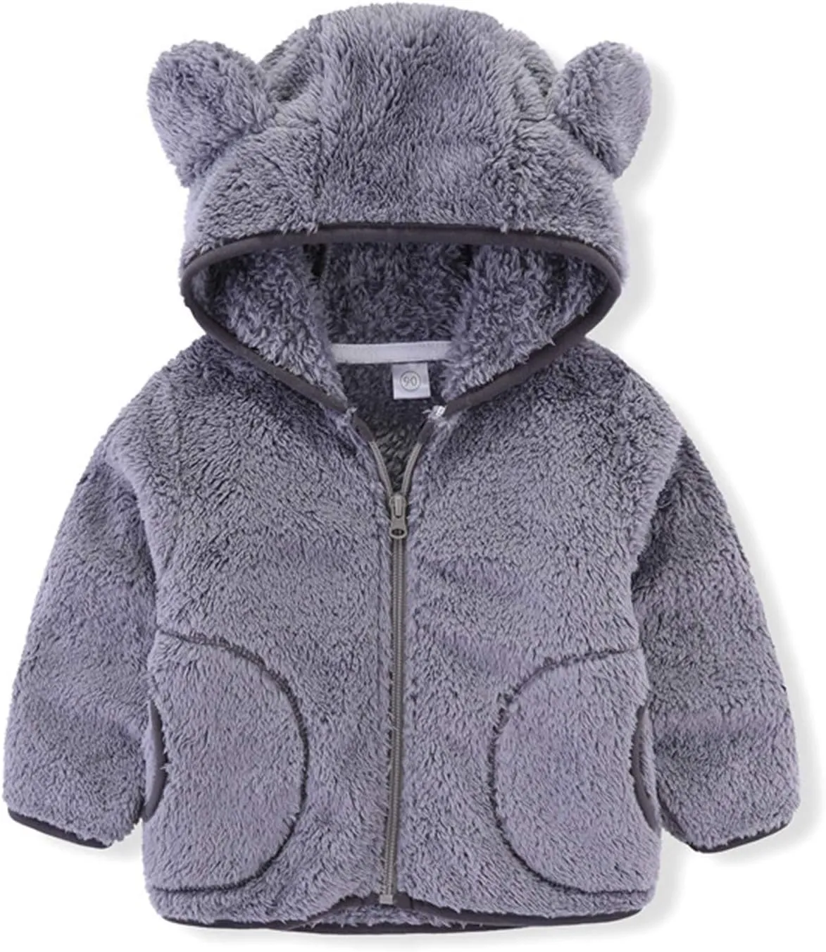 Kids Boys Flannel Bear Ear Hoodie Coats Sweatshirt Girls Winter Fleece Zipper Hooded Coat&jacket Girls Cute Coats