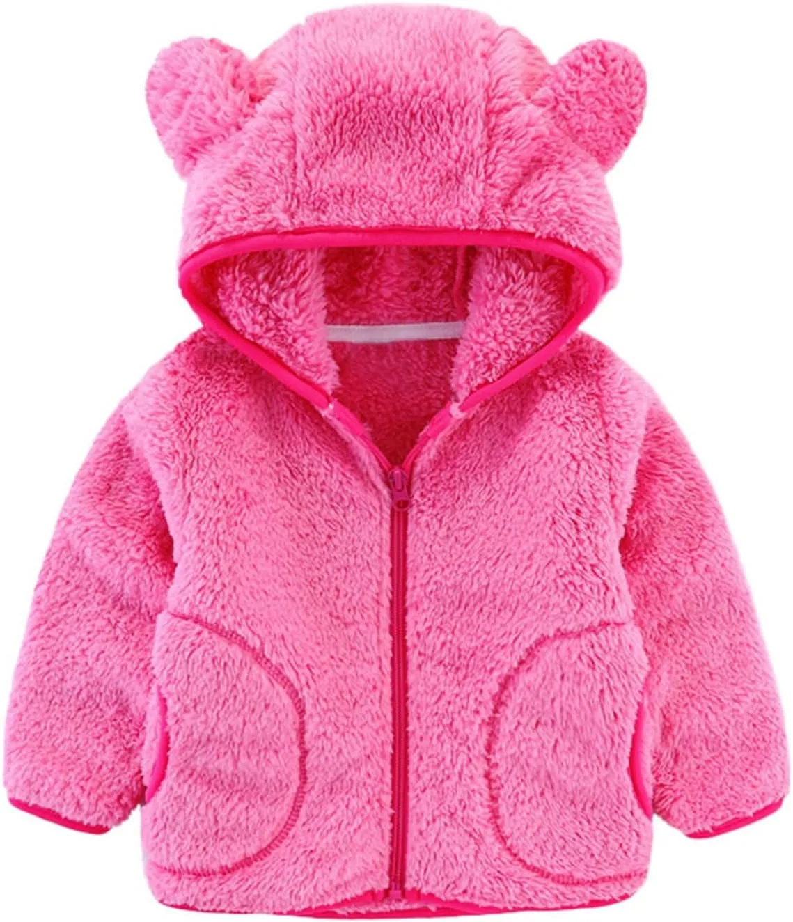 Kids Boys Flannel Bear Ear Hoodie Coats Sweatshirt Girls Winter Fleece Zipper Hooded Coat&jacket Girls Cute Coats