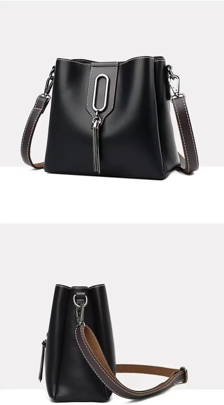 Large Women Handbag Fashion Bucket Ladies Crossbody Bag Satchel Tote Top Handle Bags PU Leather Waterproof Shoulder Bag