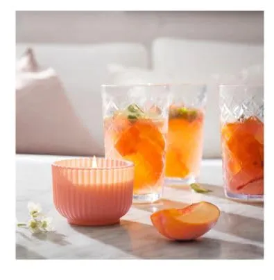 ledieu® SOCKERLONN Scented Candle in Glass, Peach & Blossom/Pink, 20 hr