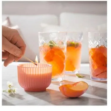 ledieu® SOCKERLONN Scented Candle in Glass, Peach & Blossom/Pink, 20 hr