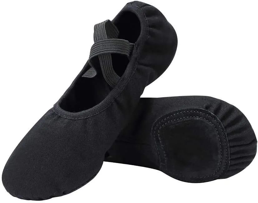 Linodes Dance Shoes for Girls Stretch Canvas Split Sole for Women