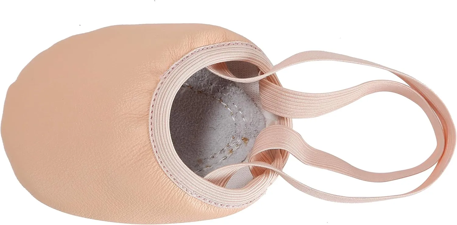 Linodes Leather Pirouette Half Sole Jazz Ballet Dance Shoe Turning Shoes for Women and Girls