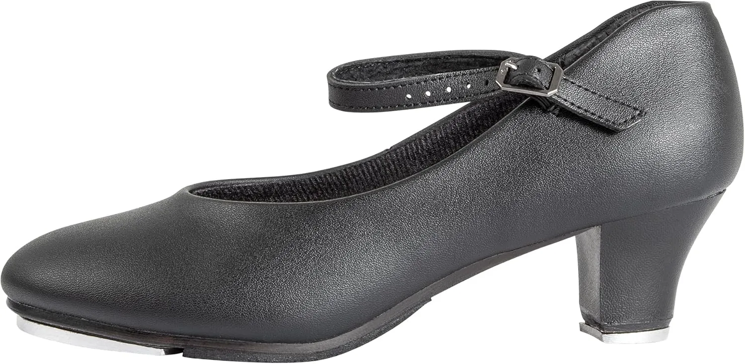 Linodes PU Leather Ankle Strap Character Tap Shoe 1.55'' Dance Shoes for Women