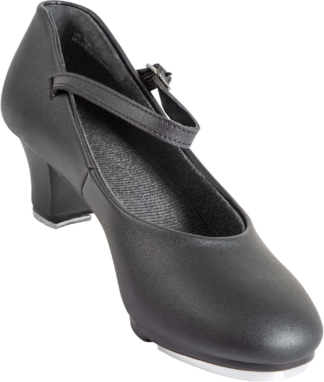 Linodes PU Leather Ankle Strap Character Tap Shoe 1.55'' Dance Shoes for Women