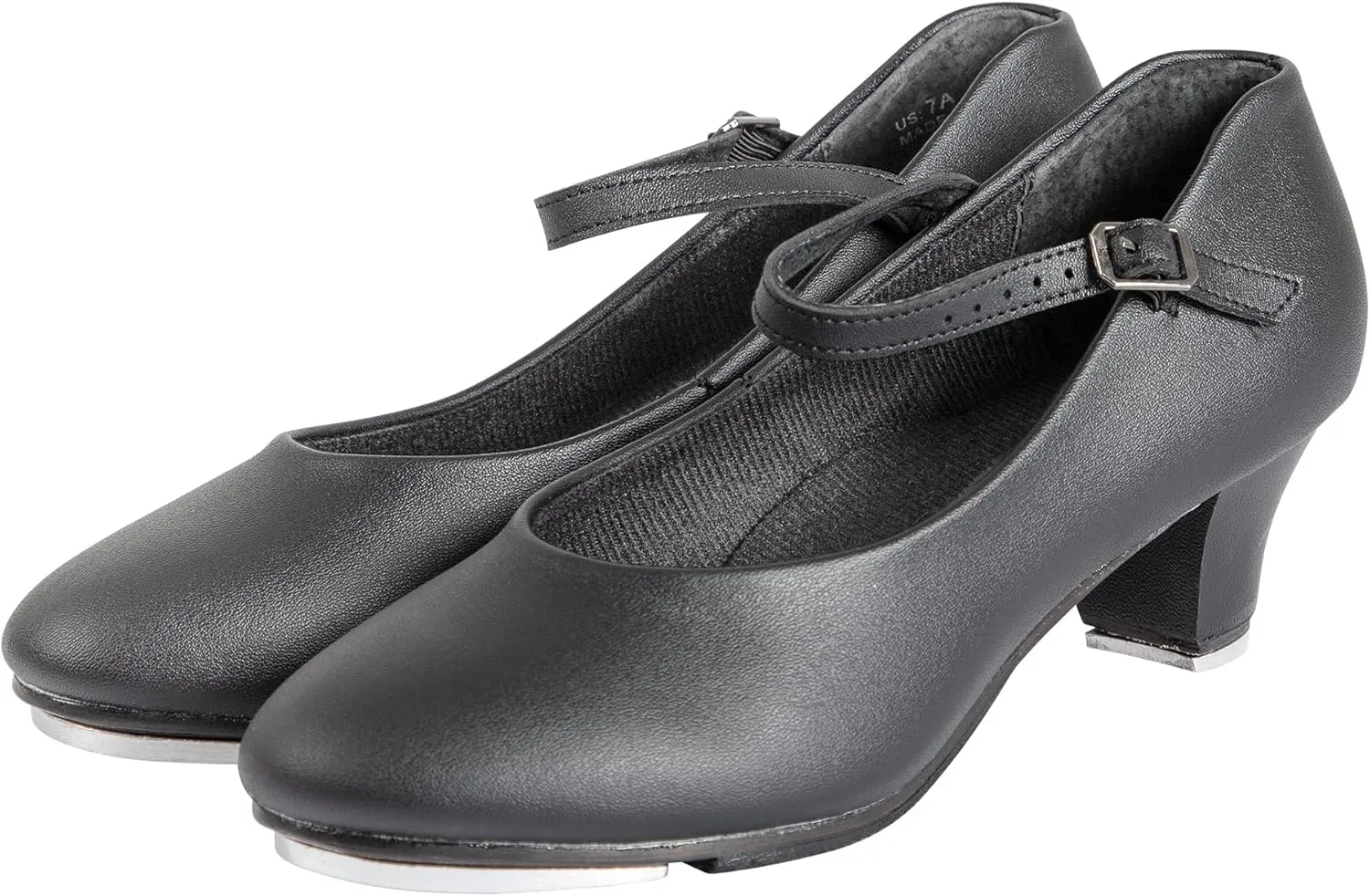 Linodes PU Leather Ankle Strap Character Tap Shoe 1.55'' Dance Shoes for Women