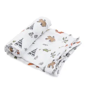 Little Unicorn Single Cotton Muslin Swaddle Forest Friends