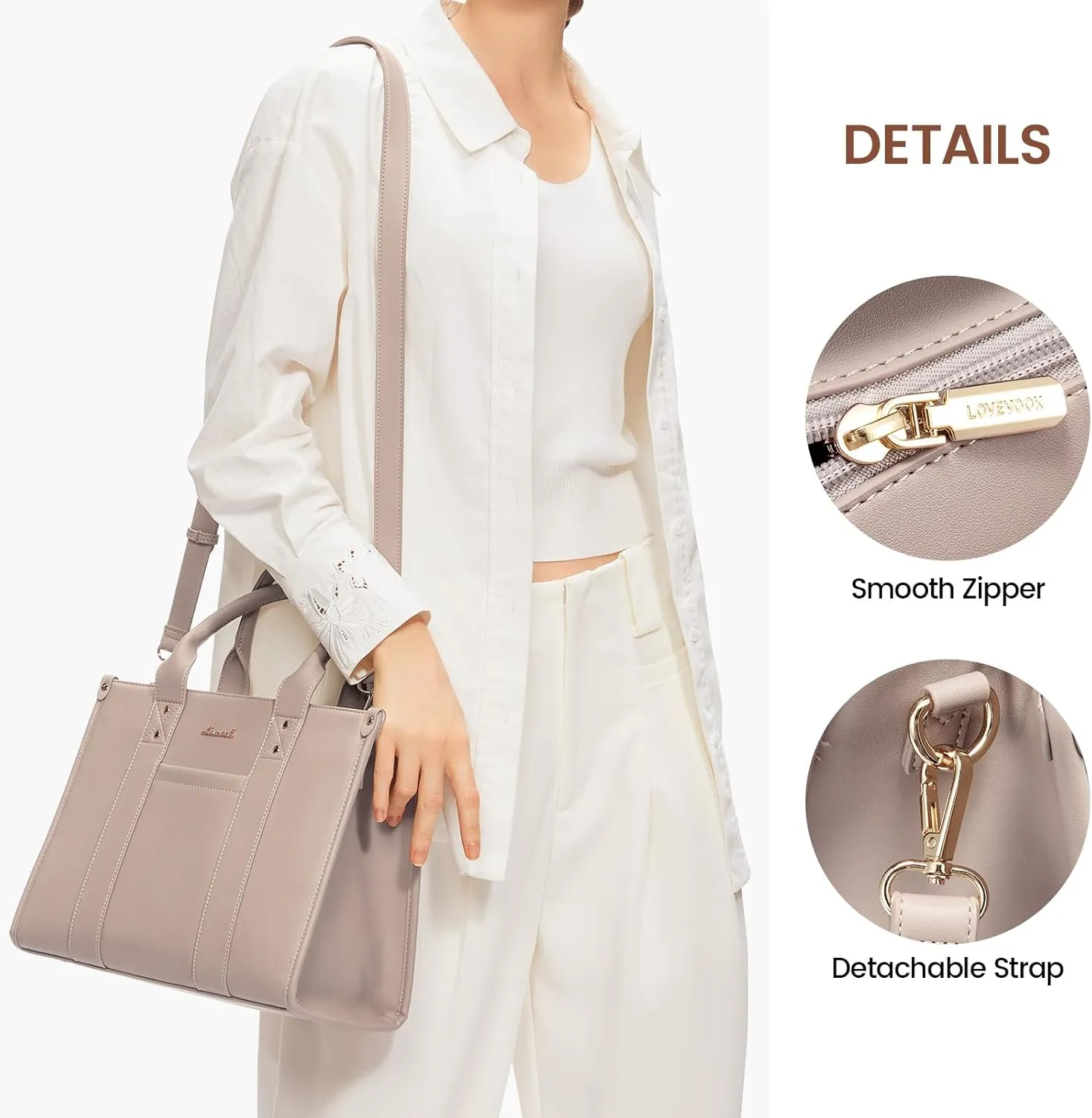 LOVEVOOK Purse for Women Leather Tote Bag Purse and Handbags, Satchel Shoulder Crossbody Top Handle Bags with Zipper