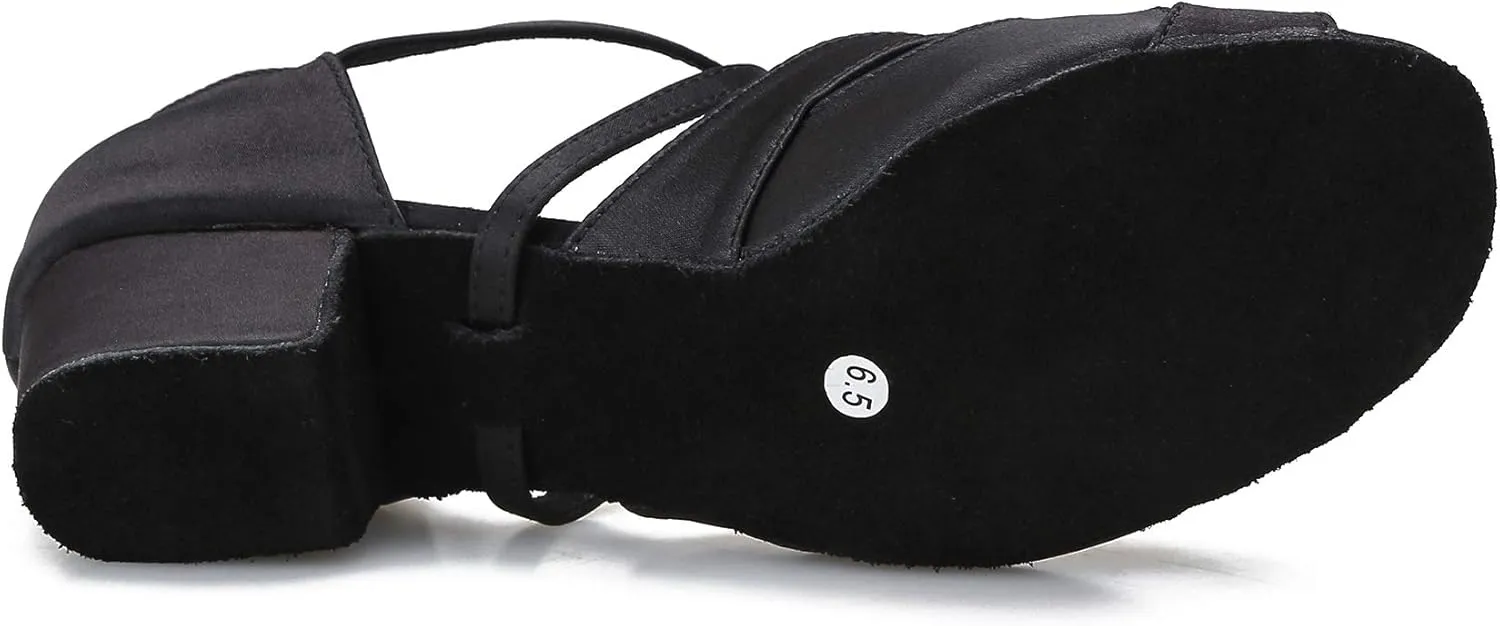 Low Heel Ballroom Dance Shoes Salsa Latin Dancing Shoes for Social Dancer Practice Dancing 1.5 Inch Heel