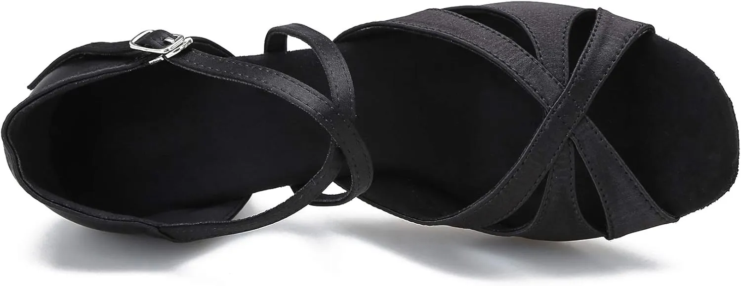 Low Heel Ballroom Dance Shoes Salsa Latin Dancing Shoes for Social Dancer Practice Dancing 1.5 Inch Heel