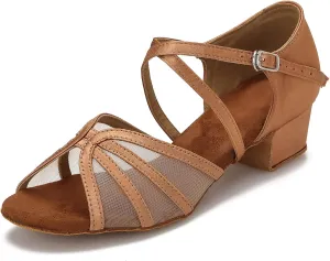 Low Heel Ballroom Dance Shoes Women Latin Salsa Practice Dancing Shoes 1.5 Inch Heel ZB14