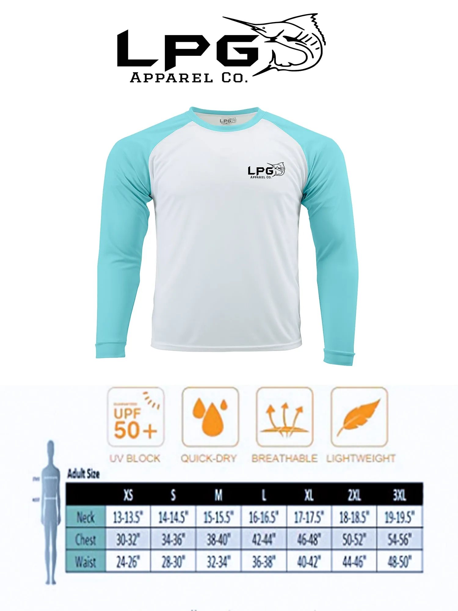 LPG Apparel Co. Grander Marlin Bahama Style  Rashguard LS Performance UPF 50 Unisex Shirt
