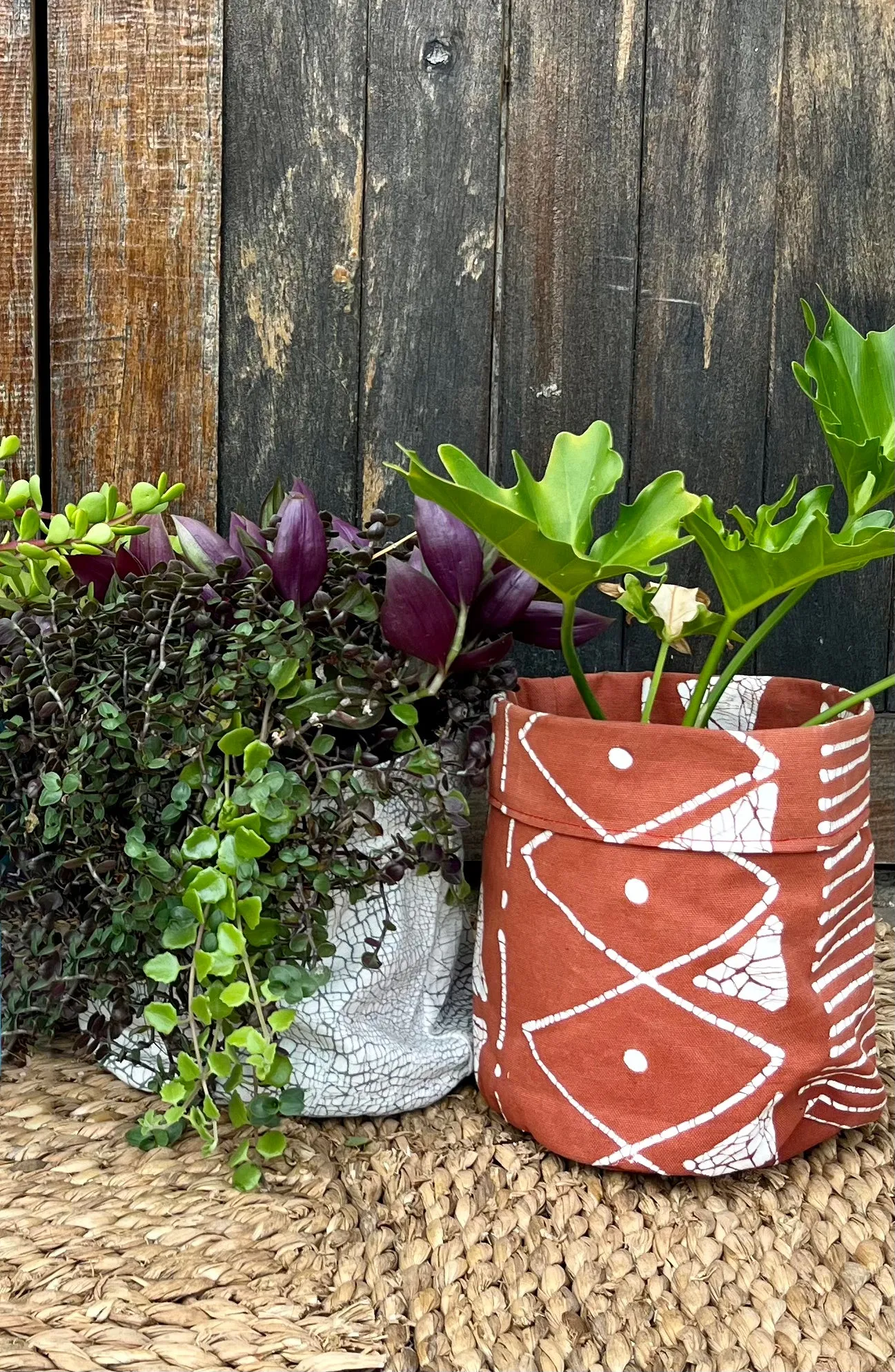 Matika Rust Linear Fabric Storage Pot