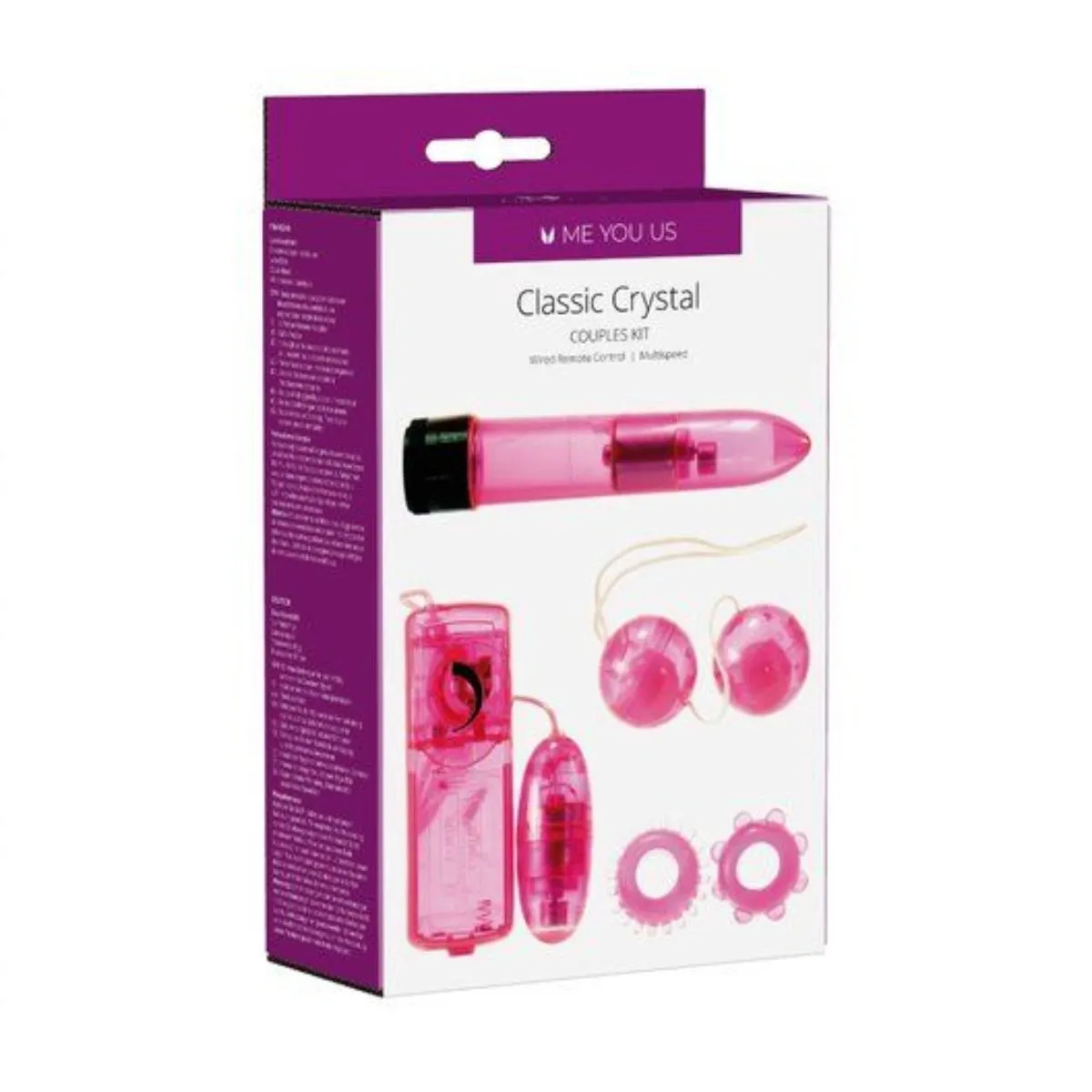 Me You Us Classic Crystal Couples Sex Toy Kit Pink