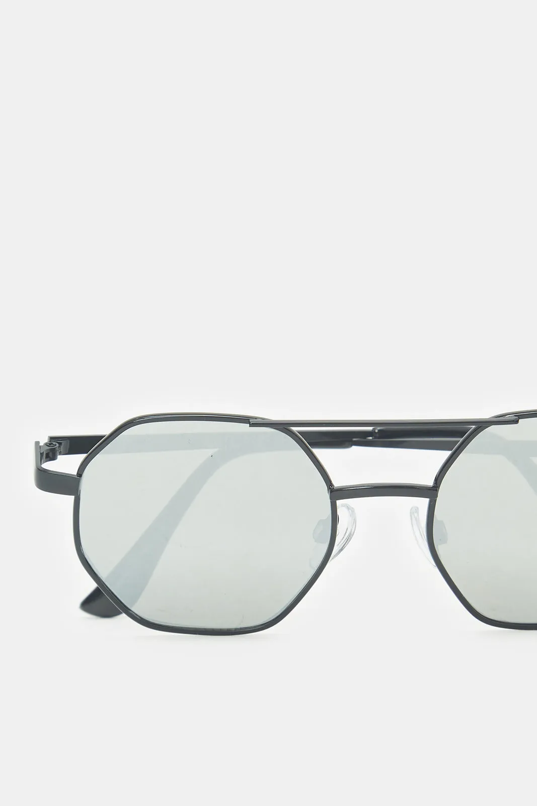 Men Grey Hexagonal Sunglasses