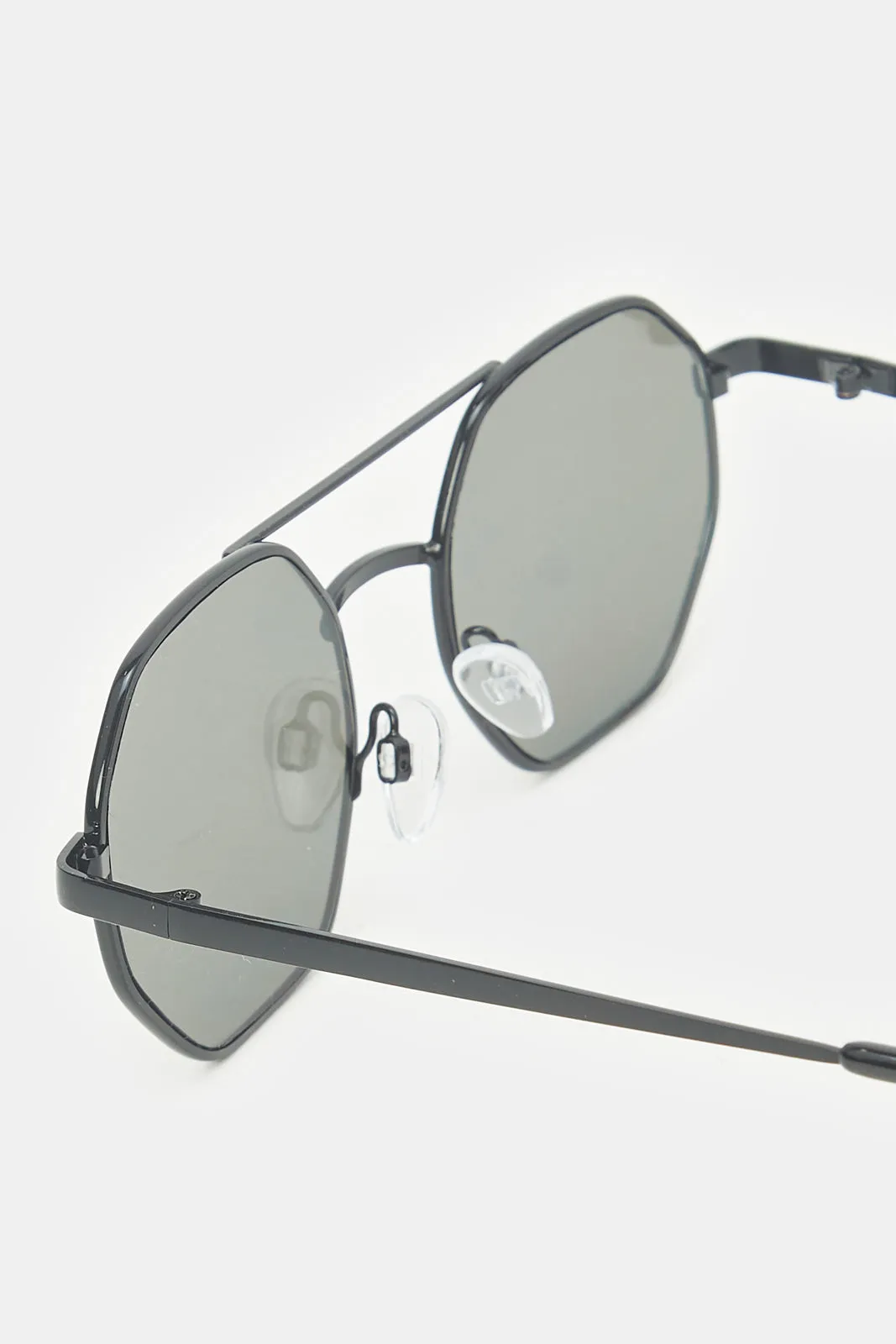 Men Grey Hexagonal Sunglasses