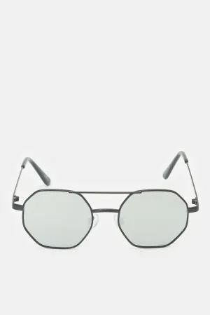 Men Grey Hexagonal Sunglasses