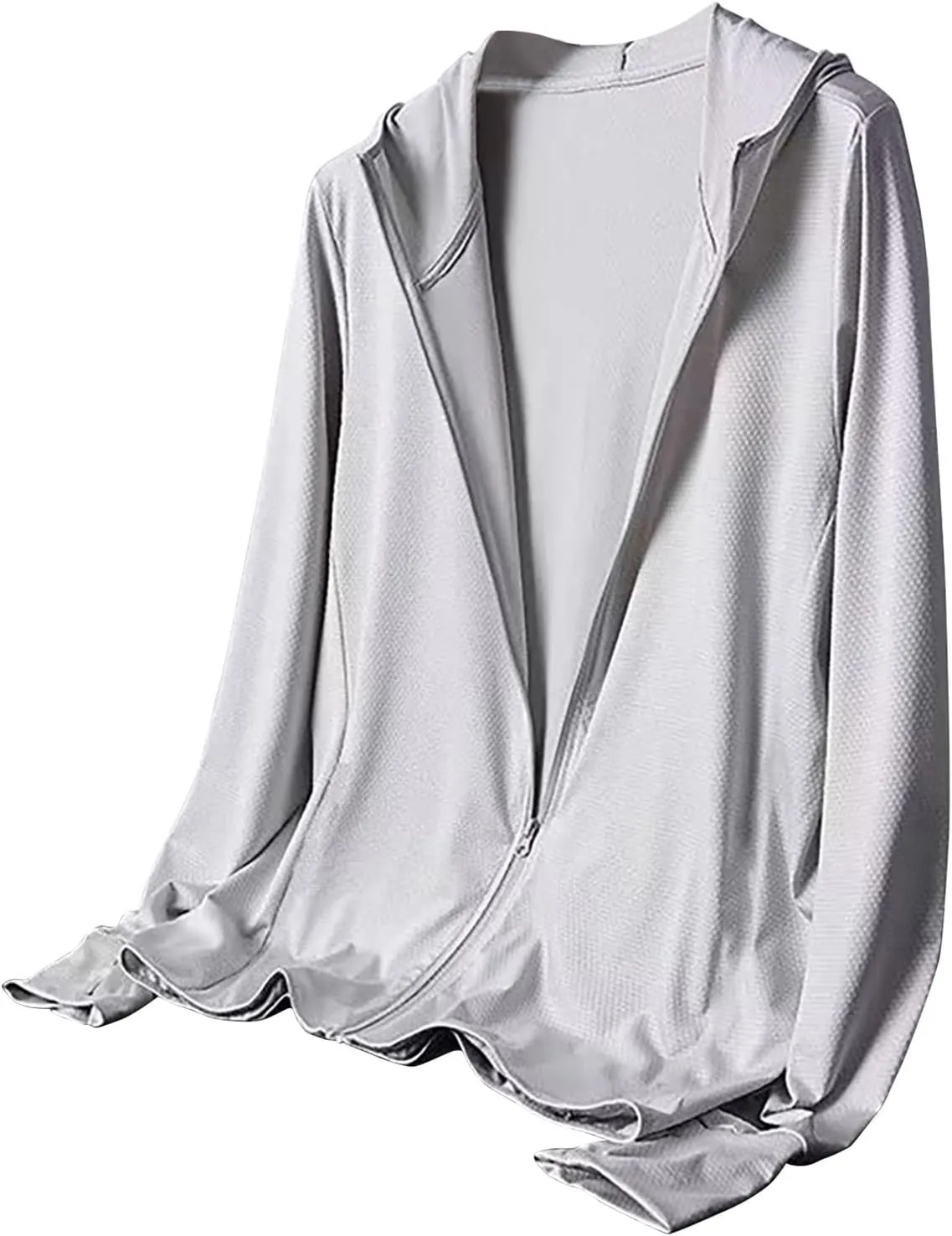 Men Women Unisex Sun Protection Hoodies Full Zipper Long Sleeve Sun UV Coats Outdoor Athletic Running Shirts