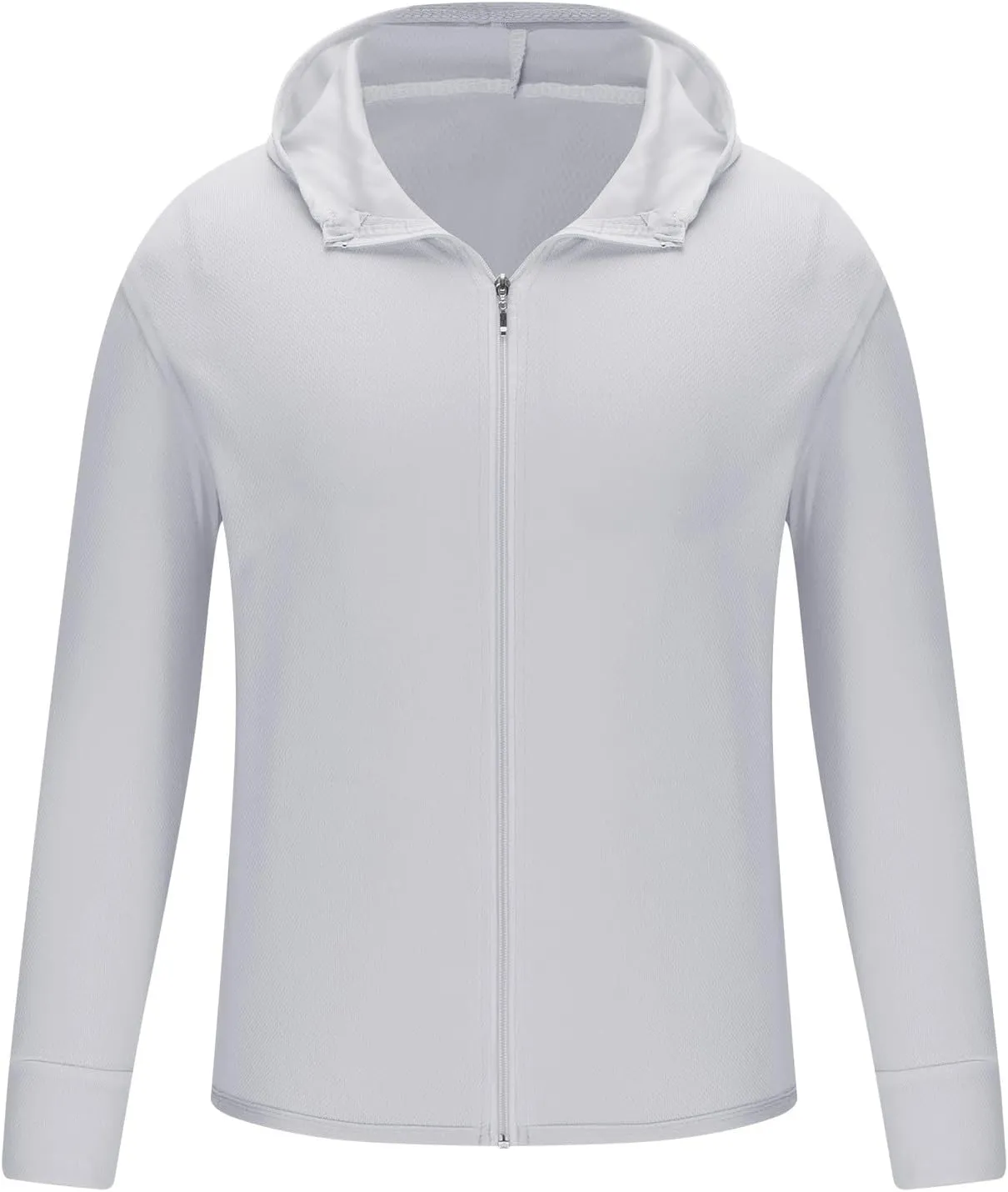 Men Women Unisex Sun Protection Hoodies Full Zipper Long Sleeve Sun UV Coats Outdoor Athletic Running Shirts