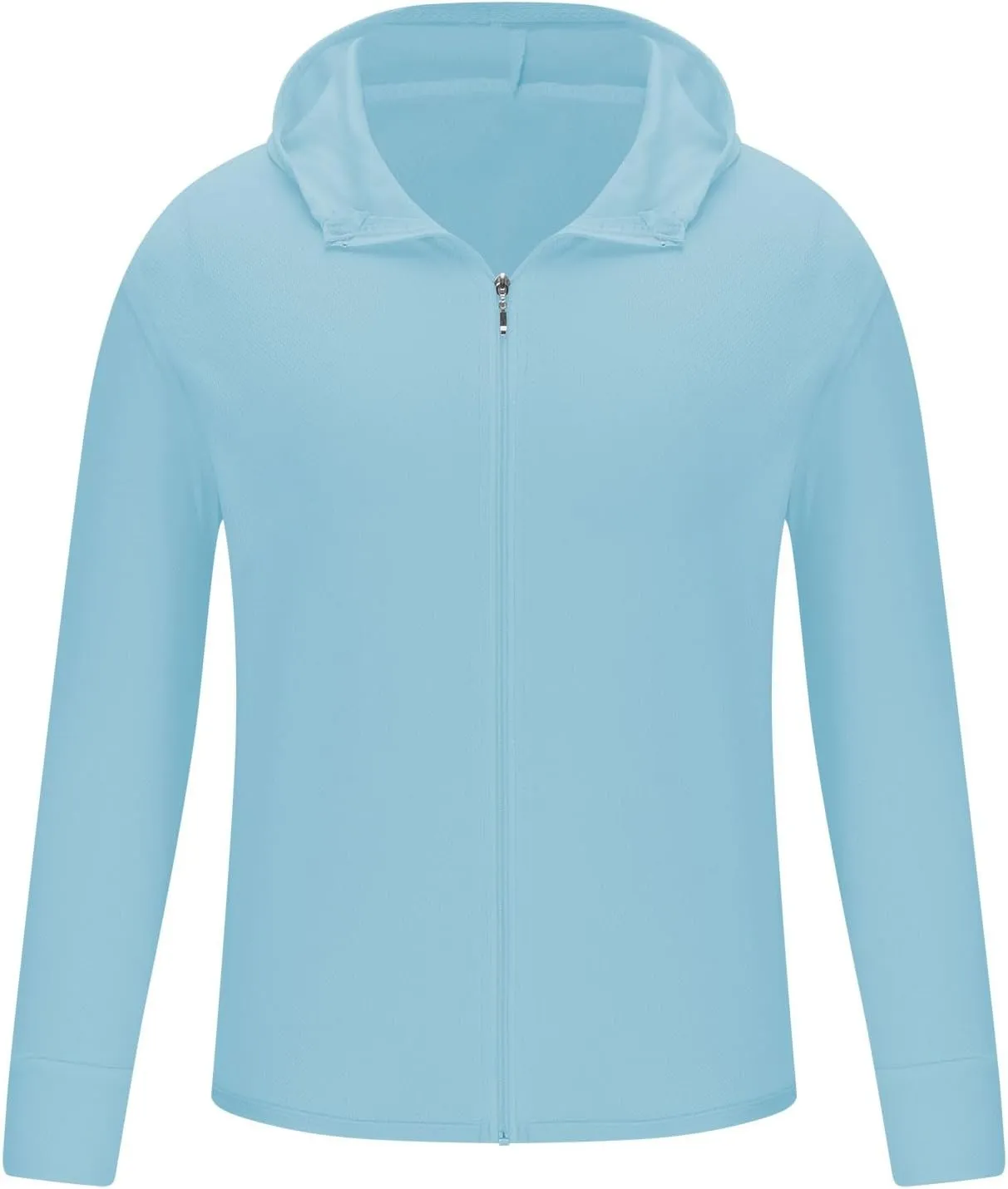 Men Women Unisex Sun Protection Hoodies Full Zipper Long Sleeve Sun UV Coats Outdoor Athletic Running Shirts