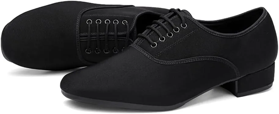 Men's Ballroom Dance Shoes, Professional Lace-Up Dancing Shoes 1Inchs Heel Latin Salsa Tango Shoes
