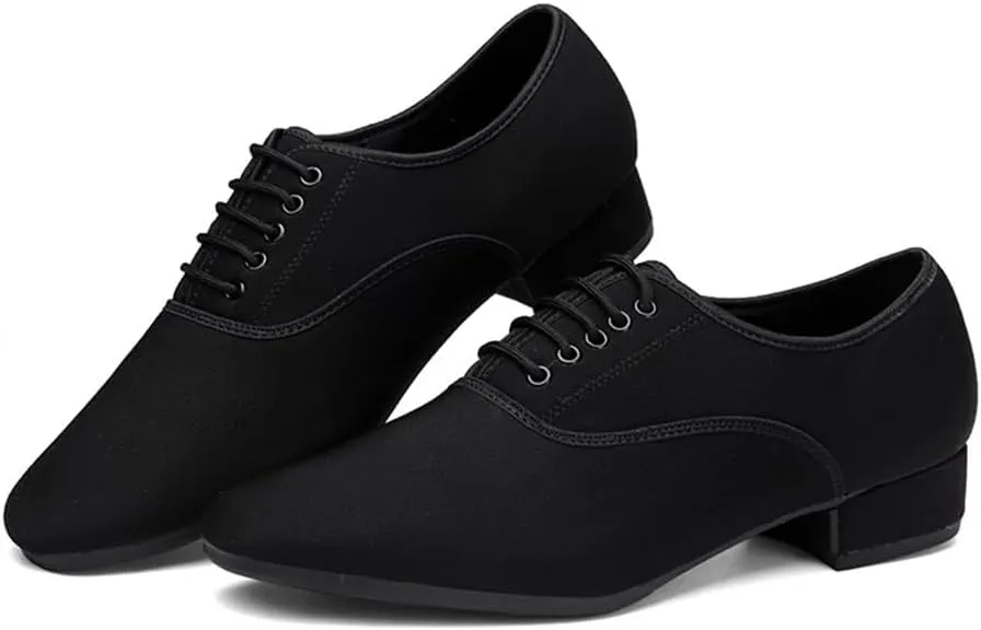Men's Ballroom Dance Shoes, Professional Lace-Up Dancing Shoes 1Inchs Heel Latin Salsa Tango Shoes