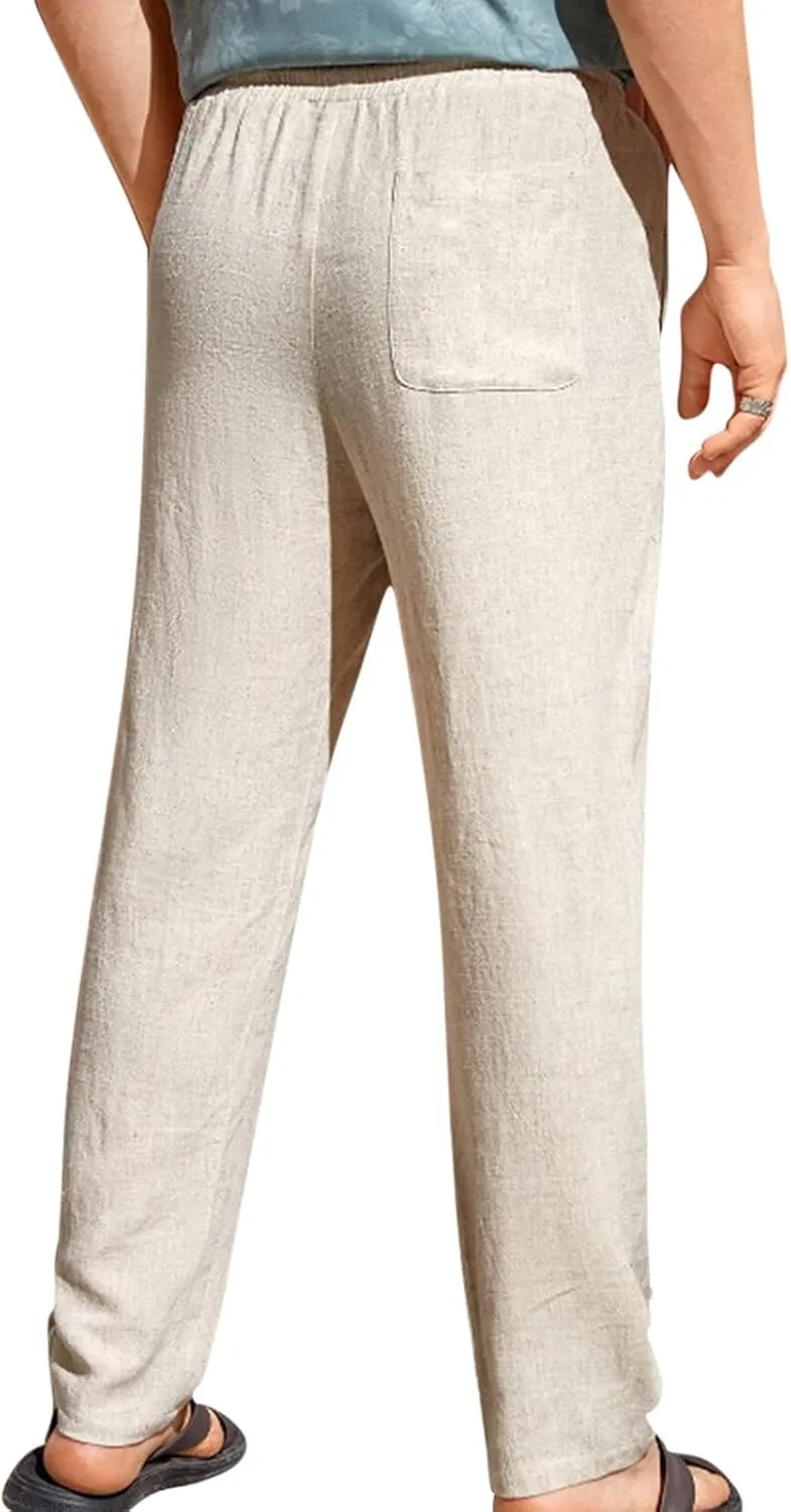 Men's Breathable Outdoor Pants Loose Drawstring Pants Comfort Tapered Pants Light Lounge Pants Jogging Pants