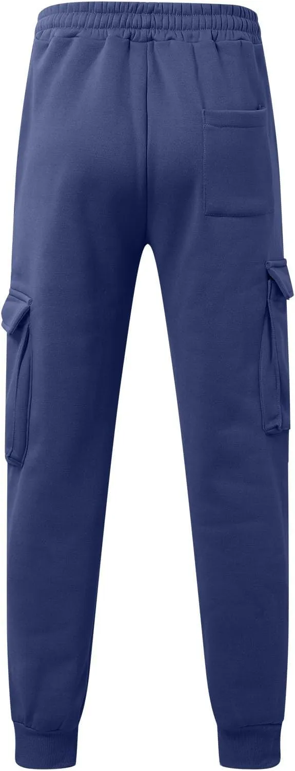 Men's Cargo Pants Casual Linen Drawstring Waist Pant Sweatpant Joggers Loose Beach Walking Running Jogger