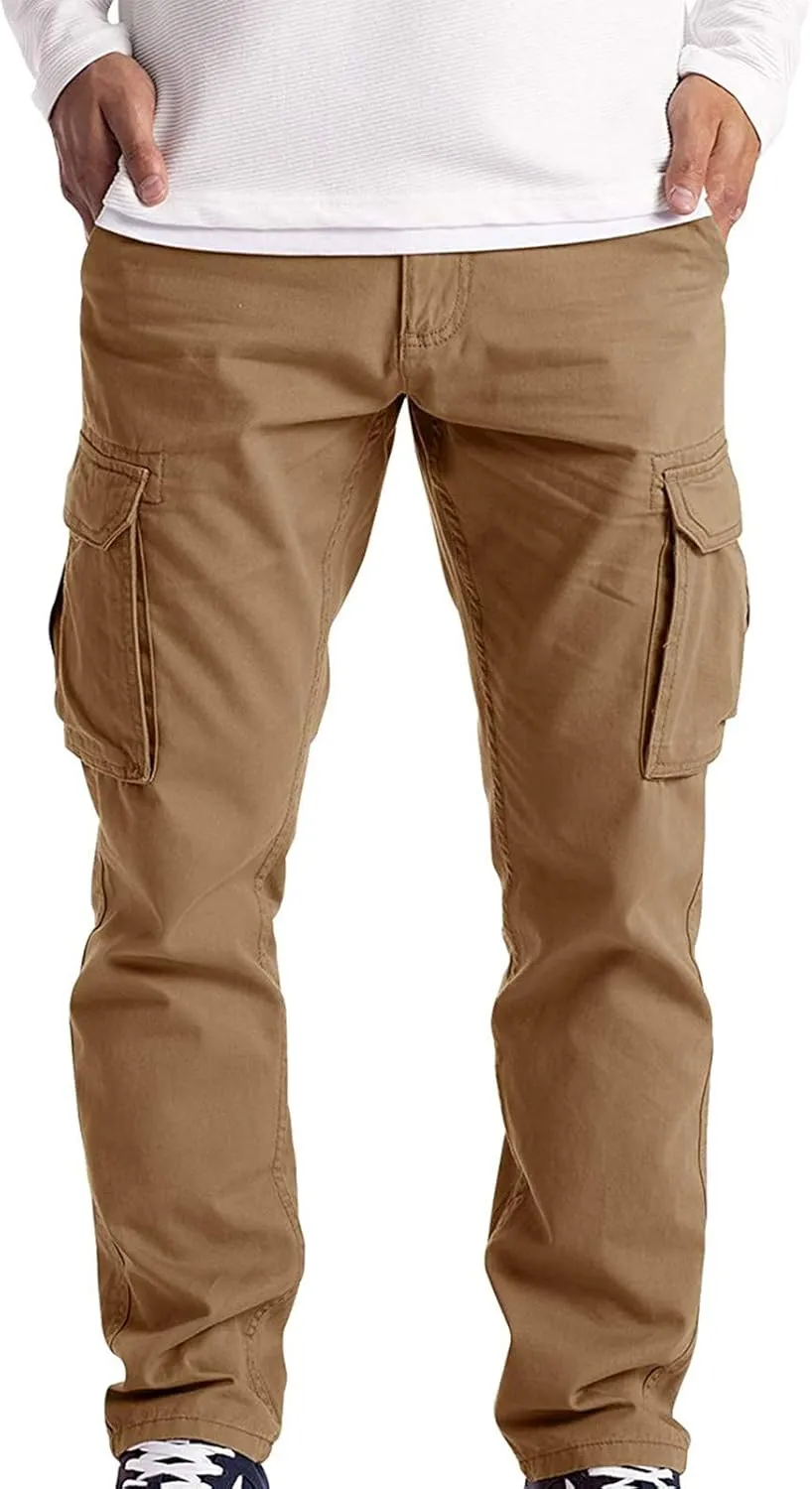 Mens Cargo Pants Relaxed Fit Tactical Pants Cargo Work Pants Cotton Trousers with Pockets Work Pants