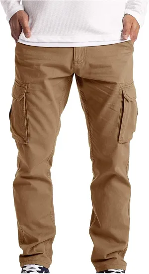 Mens Cargo Pants Relaxed Fit Tactical Pants Cargo Work Pants Cotton Trousers with Pockets Work Pants