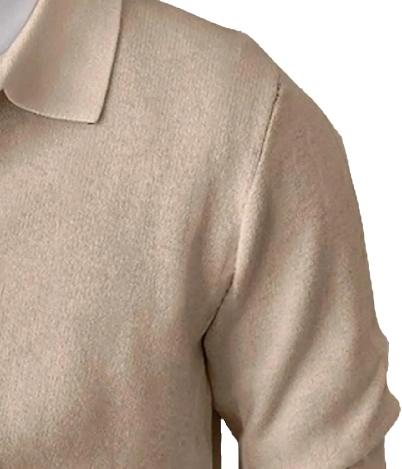 Men's Lapel Cardigan Sweater Knit Polo Long Sleeve Button Cardigans Slim Fit Casual Ribbed Knitted Jacket