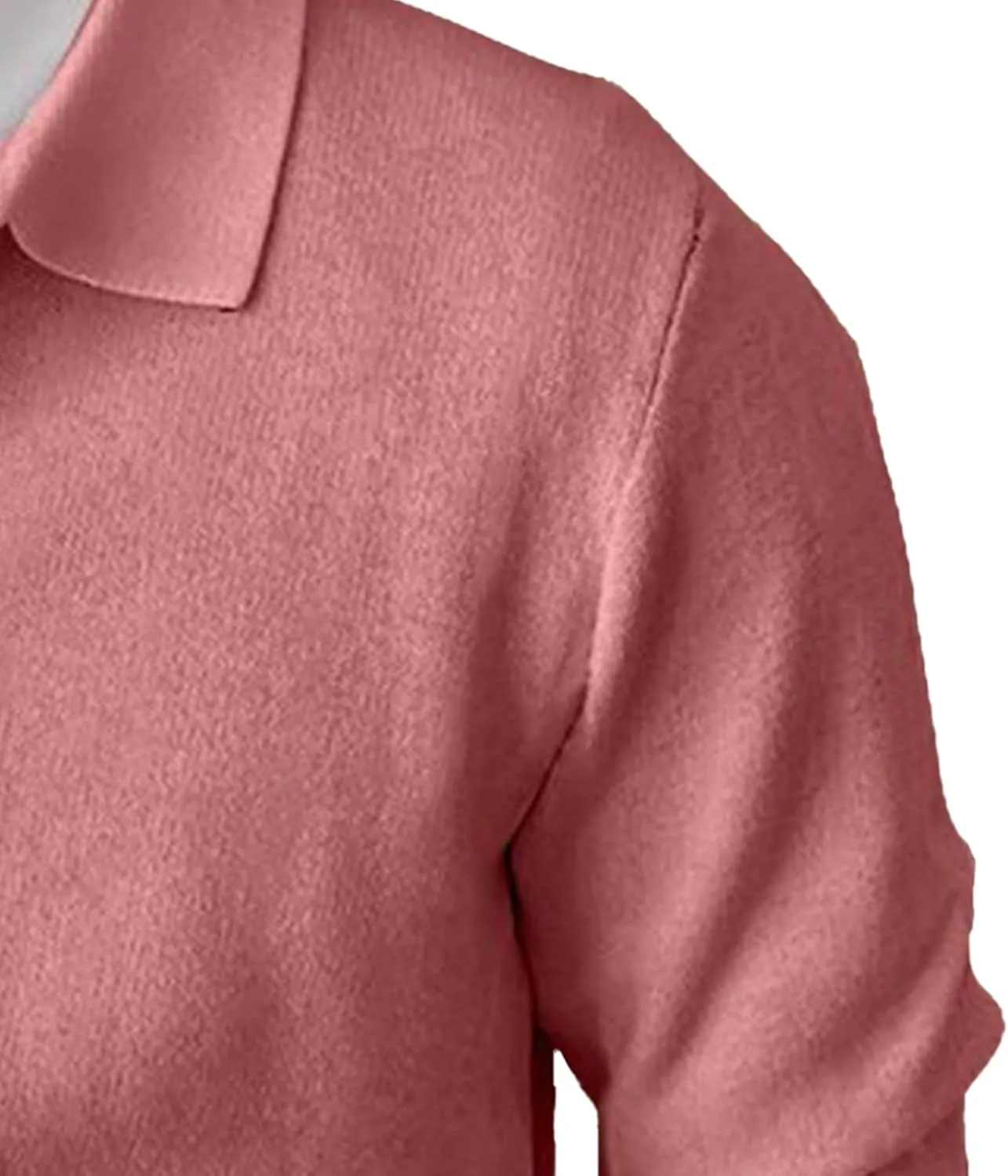 Men's Lapel Cardigan Sweater Knit Polo Long Sleeve Button Cardigans Slim Fit Casual Ribbed Knitted Jacket